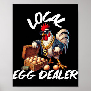 Lokal ägghandlare Retro kyckling Rollig bonde påsk Poster