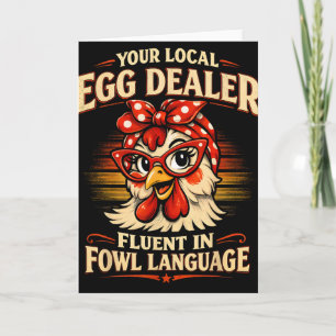 Lokal Ägghandlare Rolig Kycklinggård Vintage Påsk Kort