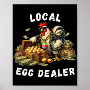 Lokal ägghandlare Roligt påskkycklinghumor Söt tup Poster