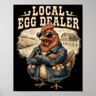 Lokal ägghandlares roster påsk rolig kycklinggård poster