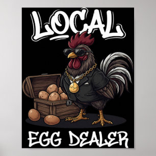 Lokal ägghandlarlista Påsk Rollig kycklingfarm Poster