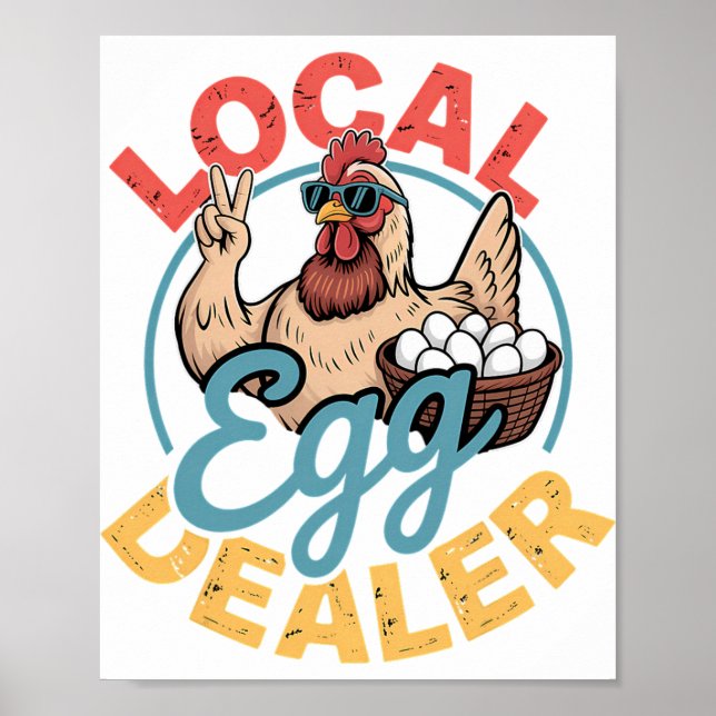 Lokal ägghandlarlista Påsk Rollig Kycklinggård Poster (Framsidan)