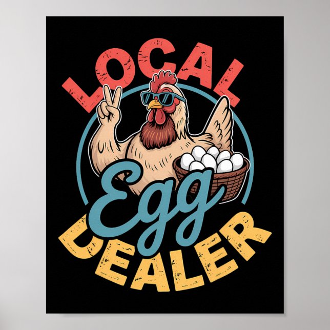 Lokal ägghandlarlista Påsk Rollig Kycklinggård Poster (Framsidan)