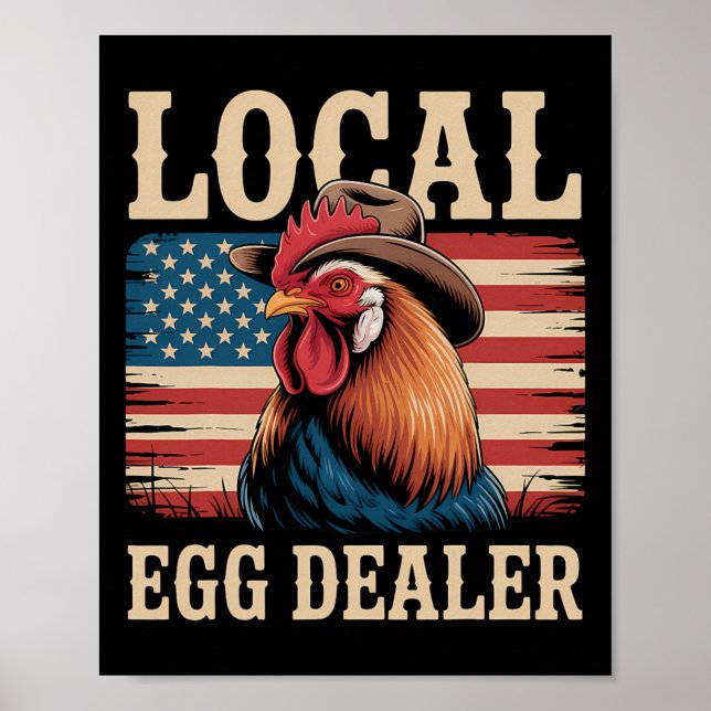 Lokal ägghandlarlista Påsk Rollig Kycklinggård Poster (Framsidan)