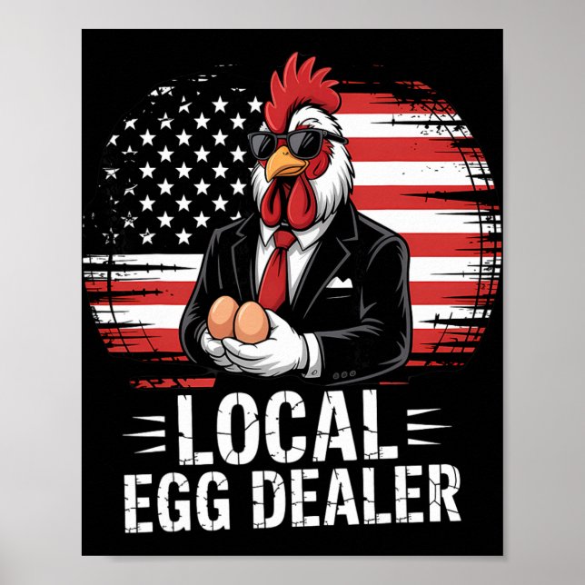 Lokal ägghandlarlista Påsk Rollig Kycklinggård Poster (Framsidan)