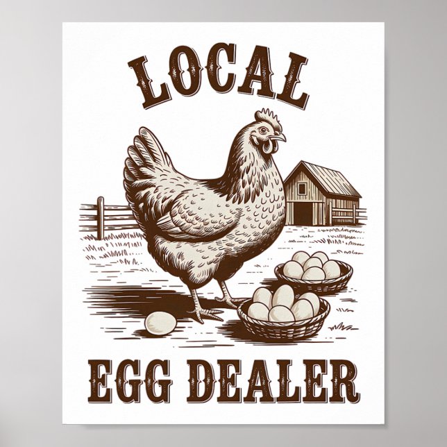 Lokal ägghandlarlista Påsk Rollig Kycklinggård Poster (Framsidan)