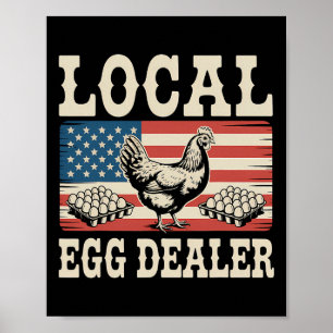 Lokal ägghandlarlista Påsk Rollig kycklinggård Poster