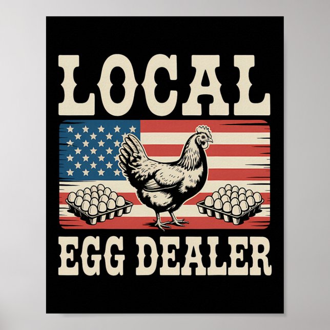 Lokal ägghandlarlista Påsk Rollig kycklinggård Poster (Framsidan)