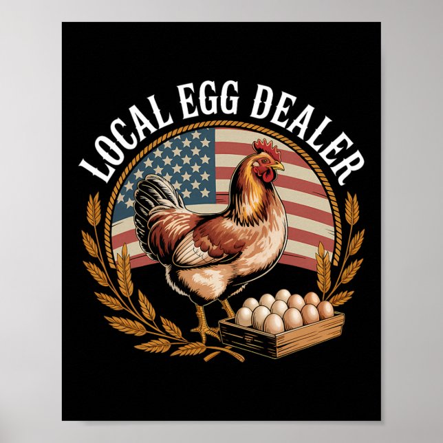 Lokal ägghandlarlista Påsk Rollig Kycklinggård Poster (Framsidan)