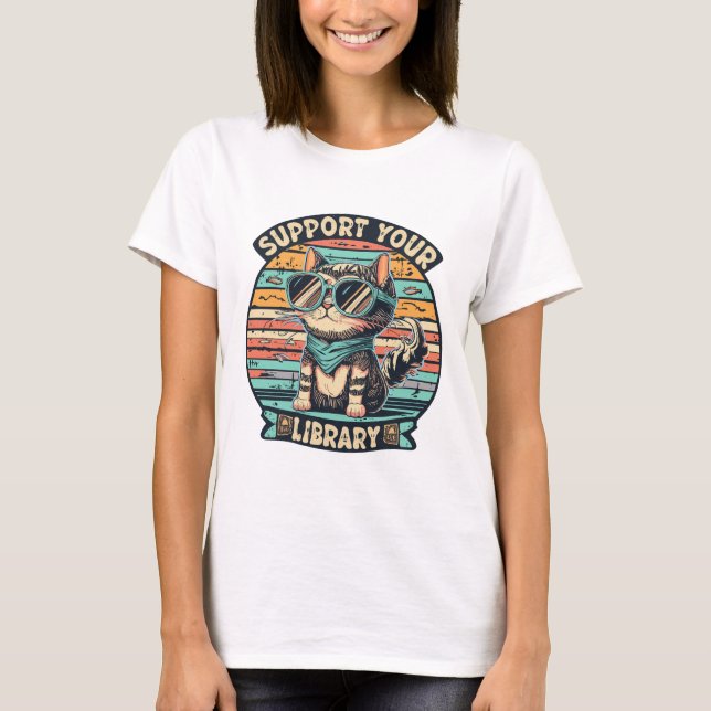 Lokal biblioteksstöd Bokläsning Bokälskare T Shirt (Framsida)