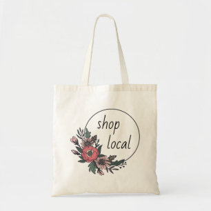 Lokal blomsterhandel handla tote tygkasse