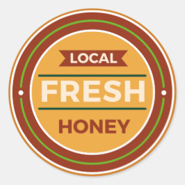 Lokal information om färsk honung runt klistermärke