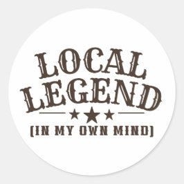 Lokal Legend (I Mitt Eget Huvud) Västra Grafik Runt Klistermärke
