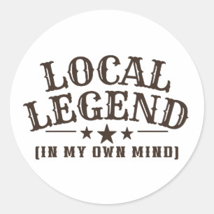 Lokal Legend (I Mitt Eget Huvud) Västra Grafik Runt Klistermärke