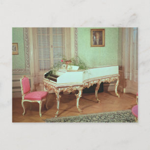 Lokal med harpsichord vykort