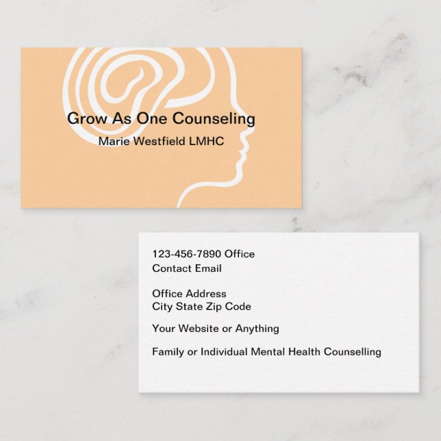 Lokal rådgivning för psykisk hälsa visitkort (Fram/baksida)