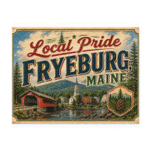 Lokal stolthet i Fryeburg Maine Vykort