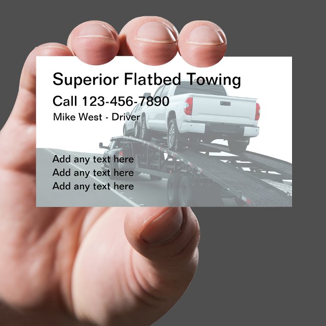 Lokala Affärskort för Flatbed Twing Services Visitkort (Skapare uppladdad)