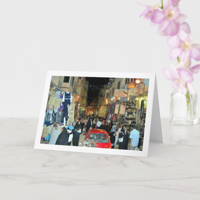 Lokala egyptier på Luxormarknaden Kort (Orkide)