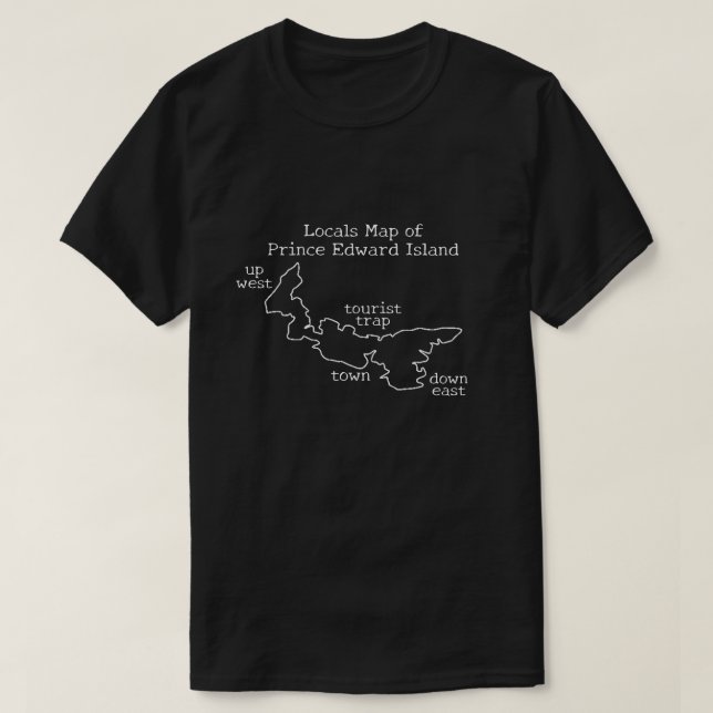 Lokaler karta i Prince Edward Island T Shirt (Design framsida)