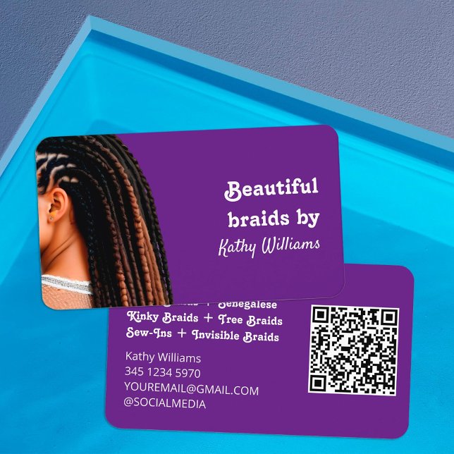 👩 ‍ 🦱 Lokalernas Anpassningsbar QR Visitkort (Loctician Custom QR Business Cards)