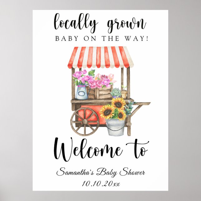 Lokalt Grown Baby - Välkomstbabydusch Poster (Framsidan)