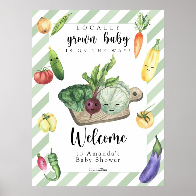 Lokalt Grown Baby - Välkomstbabydusch Poster (Framsidan)