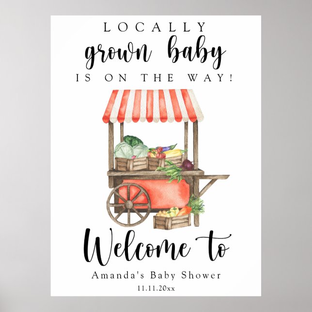 Lokalt Grown Baby - Välkomstbabydusch Poster (Framsidan)