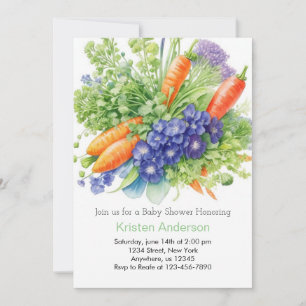 Lokalt Grown Veggie Bliss Baby Shower Inbjudningar