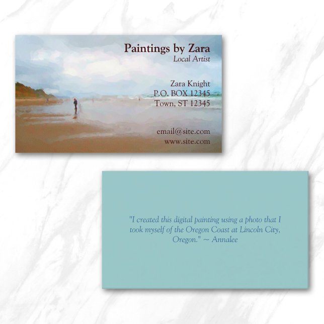 Lokalt konstnär eller målare visitkort (Local Artist or Painter Business Card)