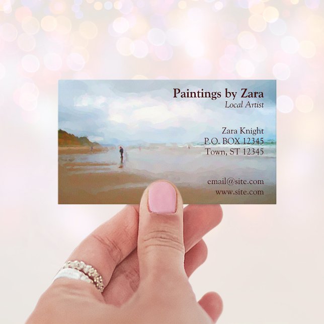 Lokalt konstnär eller målare visitkort (Black and Gold Foil Leopard Pink Brush Stroke Business Card)