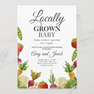 Lokalt marknadsför fullvuxna bönder parbaby shower inbjudningar