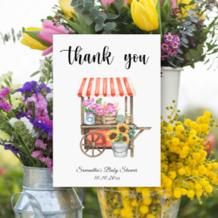 Lokalt Odla Blommor Bönder Marknad Baby Shower Tack Kort