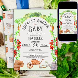 Lokalt odlad Baby , jordbrukarens babyskor på mark Inbjudningar