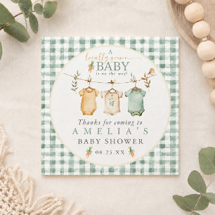 Lokalt Odlad Baby Klädstreck Baby Shower Pappersservett