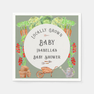 Lokalt Odlad Baby Sage Grön Bebis Shower Pappersservett