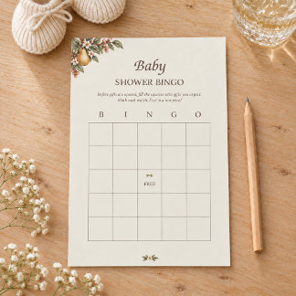 Lokalt Odlad Baby Shower Bingo Spelkort