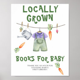 Lokalt odlad baby shower - böcker för bebis poster