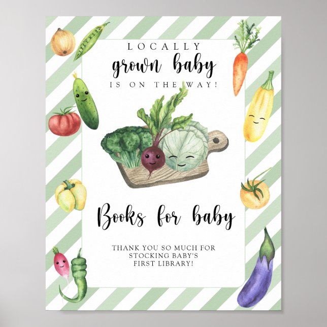 lokalt odlad baby shower - böcker för bebis poster (Framsidan)