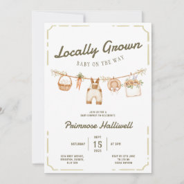 Lokalt Odlad Baby Shower Inbjudan