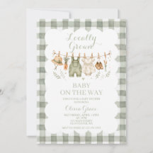Lokalt Odlad Baby Shower Inbjudan