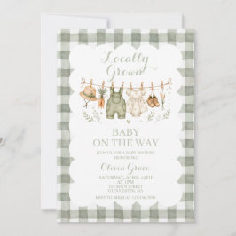 Lokalt Odlad Baby Shower Inbjudan