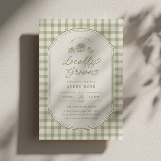 Lokalt Odlad Baby Shower Inbjudan Lantmarknad