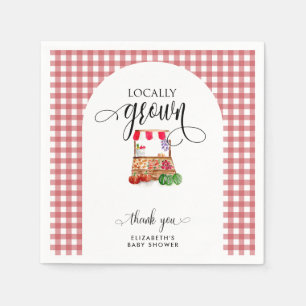 Lokalt Odlad Baby Shower Morötter Rutig Pappersservett
