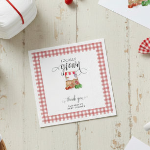 Lokalt Odlad Baby Shower Morötter Rutig Pappersservett