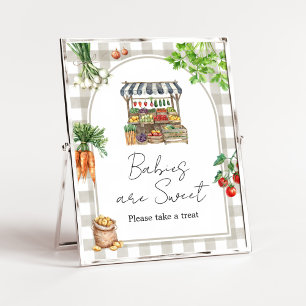 Lokalt Odlad Baby Shower Skylt är Söt Tecken
