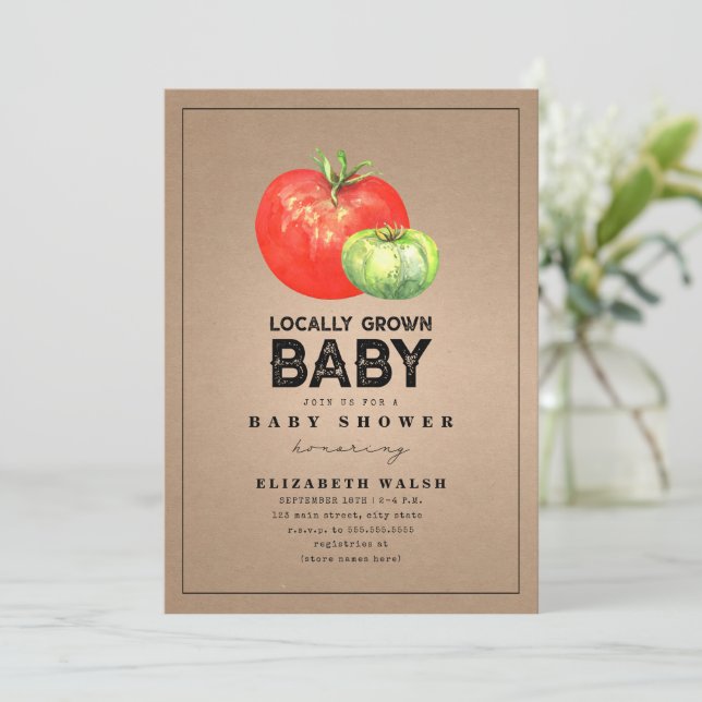 Lokalt odlad babyåda Vattenfärgad kartong Inbjudningar (Stående Fram)