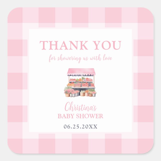 Lokalt odlad babybabyskare Tack Fyrkantigt Klistermärke (Framsida)