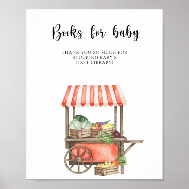 Lokalt odlad babydusch - bokar för baby poster (Framsidan)