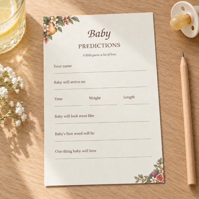 Lokalt Odlad Babyförutsägelse- och Rådkort (Locally Grown Baby Predictions and Advice Card)